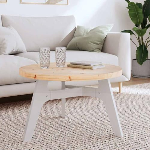 QJBSAVVA Rund Tischplatte 70x3 cm Massivholz Kiefer – unbehandelte Holzplatte Robust & Modern für Couchtisch, Bistrotisch Outdoor, Küche, Wohnzimmer oder Balkon