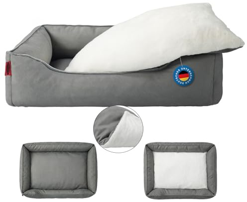 Zedelmaier Hundebett für mittelgroße & Grosse Hunde, kratzfestes Hundekorb, Dicker Hundekissen, Hundekörbchen waschbar, Hundematratze wasserdicht, Schlafplätze & Möbel für Hunde, 76×56×19 cm