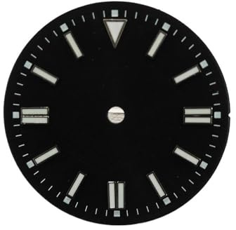 AOIMBNQC 1 Stück Zifferblatt for NH35 Miyota8215 ETA2836 Uhr, 28,5 mm, blau-grün Leuchtend, mit Kalender, pink, schwarz, orange, Zubehör