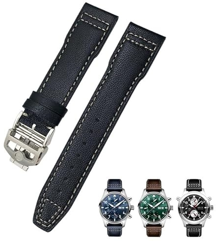 21mm 20mm Rindsleder passend für IWC Fliegeruhren Portugieser Armbänder blaues Uhrenarmband Zubehör Herren Werkzeug