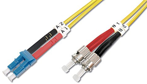DIGITUS DK-2931-03, Cable De Fibra Óptica OS2, 3 m, LC a ST, Dúplex, 1/10 Gbit/s, Cable LAN De Fibra Óptica Monomodo SM, Tipo De Fibra: 9/125 µ, Amarillo (Yellow)