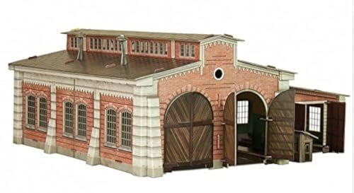 UMBUM Innovatives 3-D-Puzzle Lokdepot Railway Collection Buildings H0 (1/87) 3D-Kartonmodellbausatz für Erwachsene und Kinder