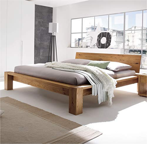 Hasena Oak Wild Massivholzbett Cortina Wildeiche Natur Cobo 25 160x200