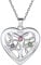 925 Sterling Silver Personalised Heart Family Tree of Life Necklace with Choice of Birthstone Setting Custom Engraving Name 3 Three Birthstone Love Heart Tree Circle Pendant Necklace for Teen Girls