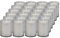 Sovie CANDLES Refill Kerzen Grau 24 Stück - Kerze in Kunststoff-Hülle - ca. 24 Stunden Brenndauer - Kerzen Deko Innen & Außen - Schützt Glas & Dekoration
