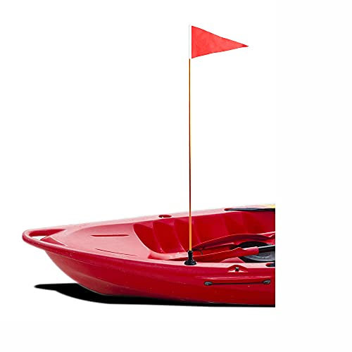 RANDDER 4ft Kayak Flag Track Mount Safety Flag Easy Installation with Stable Base, Visibility Kit for Boat Canoe Yacht Dinghy DIY Accessories