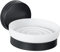 WENKO Static-Loc® Plus Seifenablage Pavia Schwarz, Seifenschale, Befestigen ohne Bohren, sicherer Halt durch statische Haftung auf glatten, luftundurchlässigen Flächen, 10 x 6,5 x 12 cm, Stahl matt
