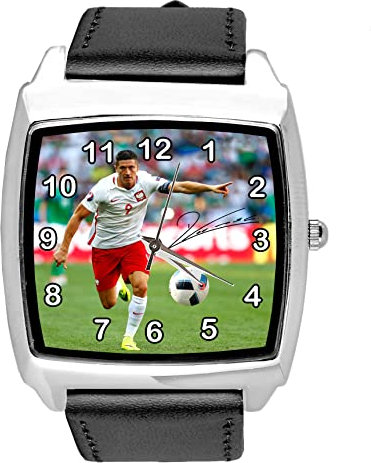 TAPORT Quarzuhr aus schwarzem Leder für Fußballfans, Schwarz , Armband