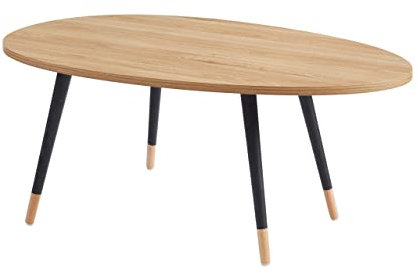 BAÏTA Table Basse Organic - Coloris Bois et Noir - L98cm