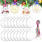 SANNIX 60 Stück 7.6cm Acrylscheibe Rund mit Loch, Weihnachten Acrylscheibe Rund, Plexiglas Rund, Acryl Anhänger für Weihnachten Dekorativer Anhänger, DIY Acryl Anhänger