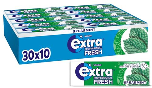 Extra Professional Fresh Spearmint, Zuckerfreier Kaugummi, Multipack mit 30x10 Dragees, Für frischen Atem