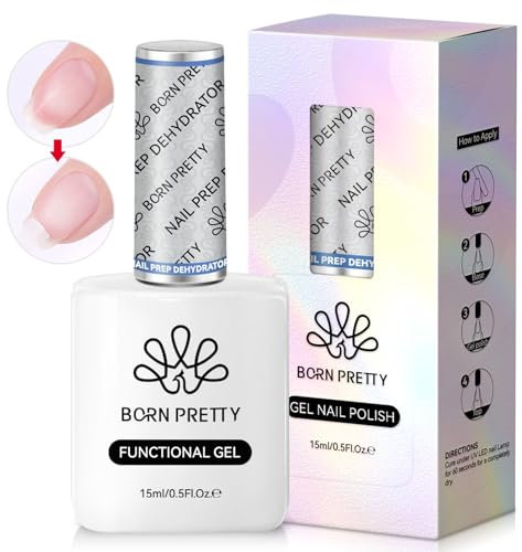 BORN PRETTY Acid Free Natural Nail Prep Dehydrator 15ml Professional Enhanced Bonding Dehydrator for U V Gel Polish Acrylic Nails Fast Dry Base Varnish Manicure Bonder Liquid