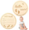 10cm Rundes Hello World Baby Holzschild, Ideal für Baby Shower Foto Requisiten, Kinderzimmer Wanddeko, Neugeborenen Willkommensschild - Hello World Baby Schild, Baby Geburts Schild