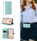 ESONG handykette Schutzhülle für Samsung Galaxy A40 Leder Brieftasche, Stoßfest klapphandyhülle mit Kordel Band, Kartenfach, Ständ, Magnetic Wallet hulle Frauen Flip Case Cover Mint