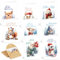 SULOLI 16 Stück Weihnachtskarten Set(15.2x10.2cm) Klappkarten Weihnachtspostkarten Set mit bunt Karikatur veredelt für Weihnacht Weihnachtsgeschenke Familie und Freunde