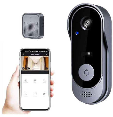 BSLVWG Smart Wireless Video Doorbell Camera with Chime, 1080p HD Operated PIR Motion Detection,Indoor/Outdoor Surveillance Human Detection,Night Vision 2-Way Audio,IP65,Battery Powered