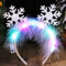 Reaky Serre-tête lumineux en forme de flocon de neige argenté - Accessoires de Noël pour femme