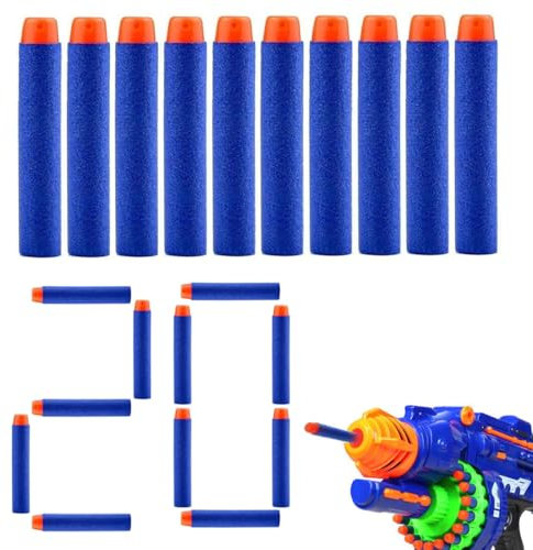 SGERUFZ 20 Dardos Nerf Munición de Espuma compatible con Pistolas Nerf Elite, Refill Darts para Blasters de la Serie N-Strike, Accesorios para Blaster Nerf (Regalo de Fiesta para Niños)