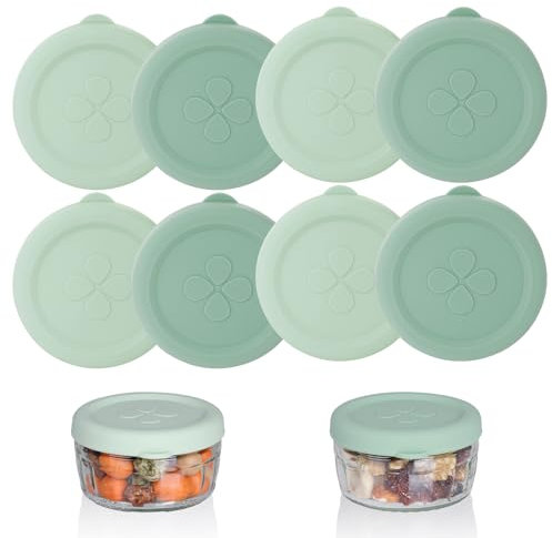 8 pack for Gü PotsSilicone Sealing Lids Lid Compatible with Gu Puds Cheesecake Jars reusable lids for gu pot lids for gu pots for gu jar (Jars not included)