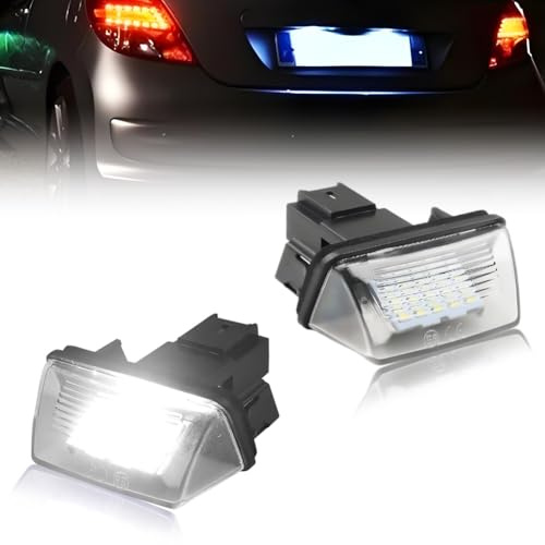 DYNVEX 2 PCS LED Number Plate Lights Compared with 206 207 306 307 308 406 407 5008 Partner C3 C4 C5 Berlingo Saxo, [18 SMD LED] [Error Free] Rear Number License Plate Lamps