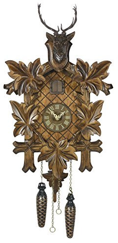 Trenkle Quarz Kuckucksuhr 5-Laub, Hirschkopf TU 355 Q