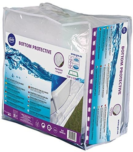 Manta Protectora para Piscina Redonda de 240 cm de Diámetro, Color Blanco - Gre MPR250