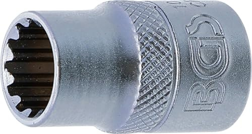 BGS 10310 | Steckschlüssel-Einsatz Gear Lock | SW 10 mm | Antrieb Innenvierkant 10 mm (3/8) | Chrom-Vanadium-Stahl | verchromt, matt | mit Rändelung