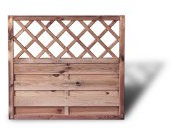 Moderner Sichtschutz Balkon Dichtzaun mit Rankgitter Maß 100 x 90 cm (Breite x Höhe) aus Kiefer/Fichte Holz, druckimprägniert Berlin Rankgitter