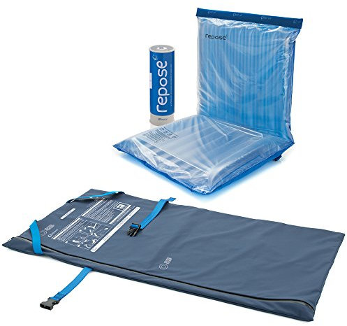 Repose - CARE-SIT Coussin de siège avec pompe manuelle - Coussin de pression gonflable pour chaise ou fauteuil roulant avec soutien dorsal - Cliniquement prouvé pour prévenir les escarres et les