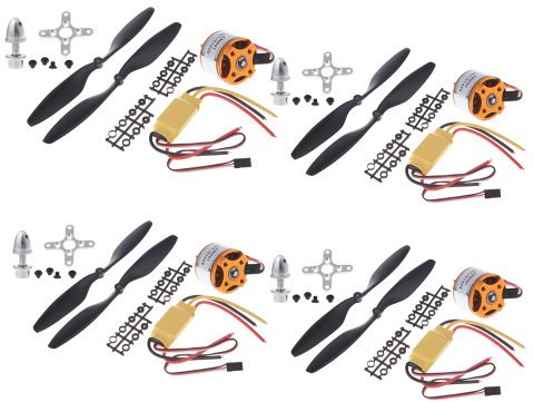 4pcs A2212 1000kV Aussenläufer Motor + 4pcs HP 30A ESC + 4pcs 1045 Prop (B) Quad-Rotor