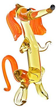 CRISTALICA Hund Dackel Medium 6-15cm Glas Figuren Sammeln Vitrine Miniatur Haustier