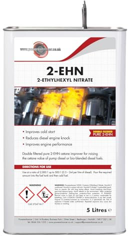 Powerenhancer Premium Double Filtered Pure 2-EHN 99, 2-Ethyl-Hexyl Nitrate Cetane Booster. Diesel Additive to Improve Cold Start, Reduce Engine Knock, Improve Performance & Fuel Economy. 5L