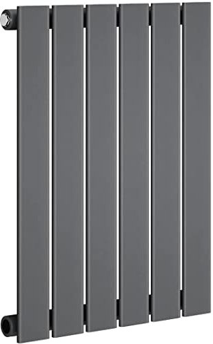 iBathUK Apex Horizontal Radiator, Single Flat Panel Radiators, 600x456mm Slim Radiator for Bathroom,Kitchen,Living Room - Anthracite