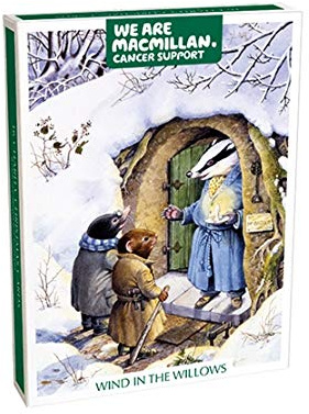 Museums & Galleries Charity Christmas Cards - Box of 16 Assorted Premium Christmas Greeting Cards - Festive Wind in the Willows - (8 each of 2 Designs) - Supporting MacMillan (MG-XBTC232)
