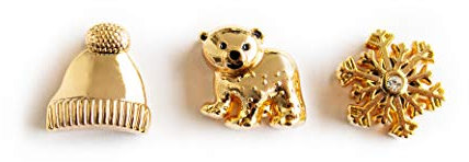 LIKERY Winterbeauty Charm-Set | Drei winterliche Charms – Mütze, Eisbär, Schneekristall | Anhänger für dein Charmband | Mesh Armband