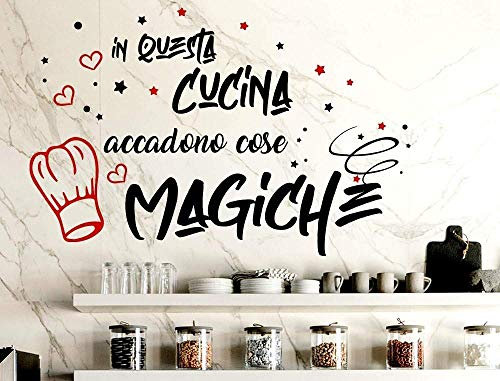 Adesivi murali frasi scritte in italiano decalcomanie da muro cucina sala da pranzo decorazione della parete arte vinile rimovibile 60X40CM