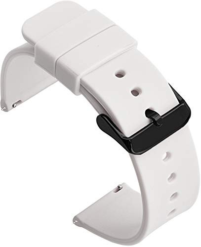 Shieranlee Silicone 14MM Silikon Uhrenarmband mit Edelstahl Silberne Schnalle, Schnellverschluss