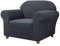 SAMSTEX Stilvolle 1-Sitzer-Sofabezug, Stretch, 1-teilig, hohe Stretch-Sesselbezug, maschinenwaschbar, rutschfest, Sofa-Schonbezüge, dick, weich, Sessel-Sofaschutz (1-Sitzer, grau)