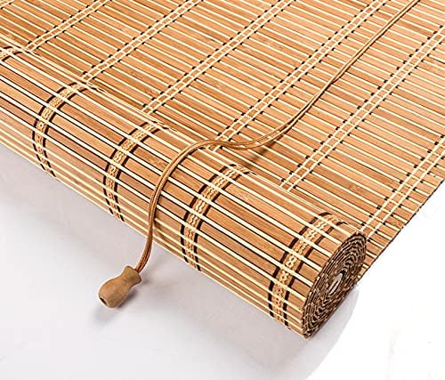Natürliche Bambus-Rollo Raffrollo,Sichtschutz Rollo für Fenster und Türen,Lichtdurchlässig,Blickdicht Bambus Rollo,Lichtfilter Bambusrollo,Seitenzugrollo Vorhang,Anpassbar (140x180cm/55x71in)