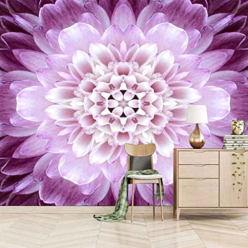 FVGKYS Wandbilder Schlafzimmer Erwachsene Kinder Tapete Plakate 3D Mode Lila Blume Selbstklebend Wandgemälde Wandtattoo Kunst Dekoration Für Wohnzimmer Küche Wanddekoration 350x256cm