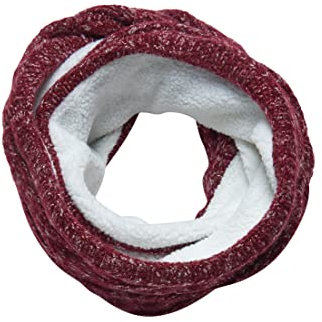 Superdry Damen Tweed-Schlauchschal mit Zopfmuster Weinrot Tweed 1SIZE