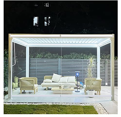 SHUDONGDEN Transparentes Wasserdichtes Rollo,Transparent Wasserdichtes Roll-Up-Rollo,Transparente Rollo,Rollos Klarer Außenrollo Außen Pergola Rollo Jalousie,Transparente Rollos,160x250cm/62.9x98.4in