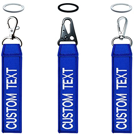 misscase Porte-clés personnalisé, Porte-clés de Broderie pour Bagage, Caisse, Ceinture, équipement, Porte-clés, étiquette de Numéro de nom Personnalisé, Accessoires de Porte-clés