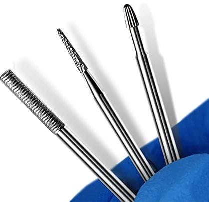 Cuticle Bit for Nail Drill, CORFULRA 3Pcs Nail Drill Bits Professional Carbide Bits for Nails Nail Buffer Bit Nail Trimer, Under Nail Cleaner Cuticle Remover Nail Prepare, Nail Supplies for Nail Techs