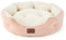 Bedsure Lit Lavable pour Chats - Canapé Antidérapant d'Intérieur, Rond Rose 51x48x15cm
