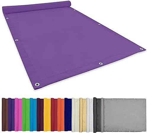 Sonnenschirm Segel Sonnenschutz Netz 1x1.8M Sonnenschutz Wetterschutz Wetterbeständig Sonnensegel Wasserdicht mit Befestigungs Mit Spannseilen Für Garten Terrasse Camping, Lila, 22073