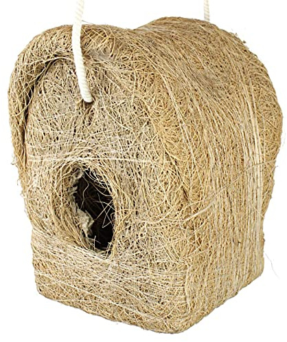 GK Global Kitchen Hand-Woven Bird Roosting Pouch With Curved Roof - Nesting Box for Outside, Outdoor Garden, Wild Hummingbirds and Finch
