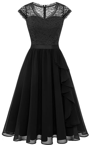 Wedtrend Cocktailkleid Damen Elegant für Hochzeit Kleid Festlich Damen Abendkleid Elegant WT0212 Black M