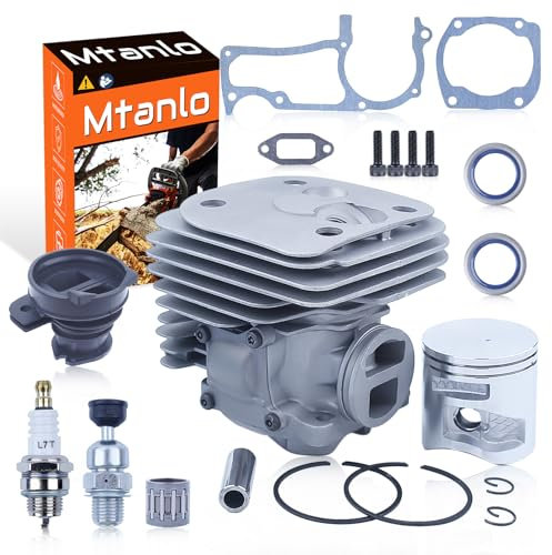 Mtanlo 50 mm Zylinder, Kolben, Zündkerze, für Husqvarna 365 X-Torq 372XP X-Torq Öldichtung, Zylinder, Kolben, Sicherungsring, Ansaugstutzen