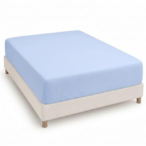 Degrees Home - Collection - Spannbettlaken – 100% Polyester, Hochwertige Mikrofaser, Rundum-Gummizug, Atmungsaktiv & Pflegeleicht, Oeko-Tex Standard - 105 x 190 x 33– Himmelblau